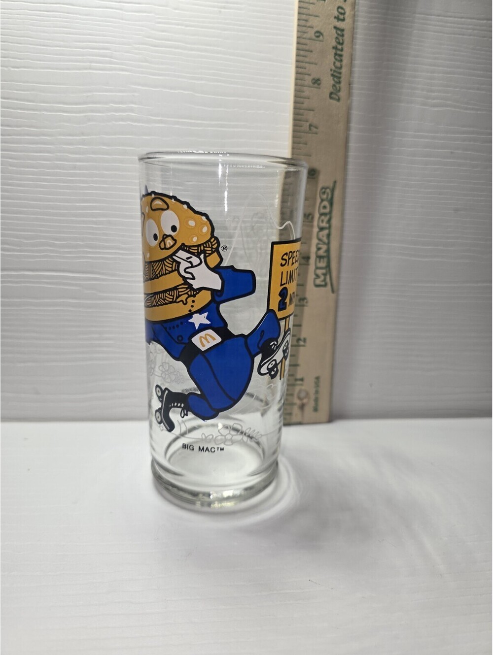 1977 McDonaldland Action Series Officer Big Mac Collector Glass Vintage Cup